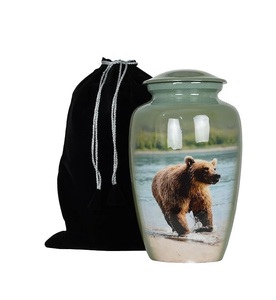 Bear in Forest Pet Antique Cremation Decorative Box Ashes Keepsake pet <b>urn</b> <b>cat</b> Burial Memorial for Human Ashes - Product Image 1