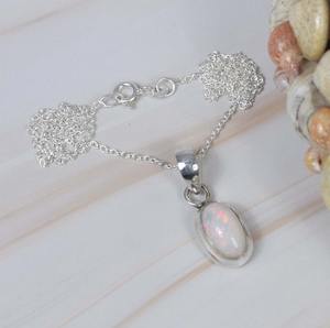 Mode opale éthiopienne 925 chaîne en argent Sterling pendentif bijoux faits à la main octobre pierre de naissance cadeau en pierre naturelle pour noël - Product Image 4