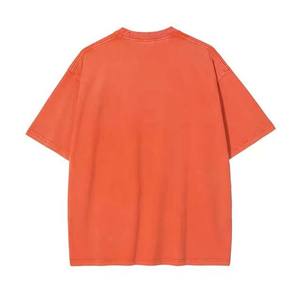 Camisetas con estampado personalizado, ropa de calle de algodón, ropa de hombre de talla grande, camiseta de gran tamaño con lavado ácido Vintage y hombros caídos, High Street - Product Image 4