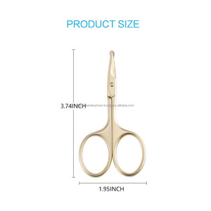 Petits ciseaux professionnels en acier inoxydable doré à pointe incurvée pour la coupe des cheveux, des cils, du nez, des sourcils et de la moustache - Product Image 6