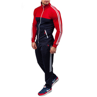 Hoodie Tracksuit untuk musim dingin kasual gaya katun poliester pria Jogging Tracksuit set hitam dicetak desain pakaian olahraga pria