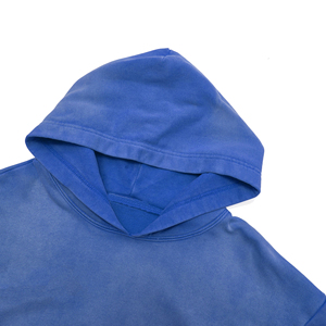 Customized Embroidered Men Hoodies Sunfade Oversized 450gsm French Terry Hoodie with Distressed Design <b>Drop</b> Shoulder Hoodie - Product Image 3