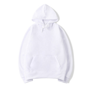 Nueva Sudadera con Capucha Blanca Lisa Barata de Poliéster con Logotipo Personalizado en Existencia OEM Sudadera con Capucha para Hombre - Product Image 1