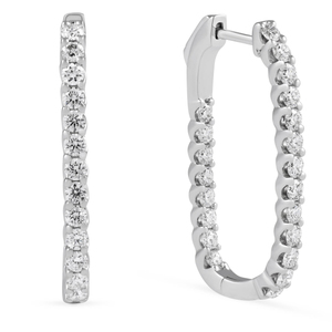 ต่างหูเพชรทรงสี่เหลี่ยมแบบกลับด้านประดับเพชรทรงกลม ดีไซน์หรูหรา - Product Image 1