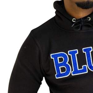 Phi Beta Sigma BLUE Chenille Hoodie Royal Blue Soft Cotton Fleece Greek Life Fraternity Pullover Hoody con bolsillo de canguro - Product Image 3