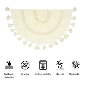 Mittal Export D shape Tassel Tufted Alfombra de baño de algodón Alfombrillas de baño de calidad premium - Product Image 6