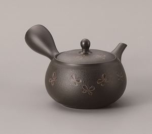 [Tokoname ware] ilkbahar ve sonbahar siyah kelebek Vermilion çizgili örgü çaydanlık el yapımı Kyusuu çaydanlık seti - Product Image 2