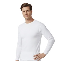 Sous-vêtement thermique anti-transpiration personnalisé à col ras du cou, coupe ajustée, manches longues, avec logo sur mesure, 100 % coton