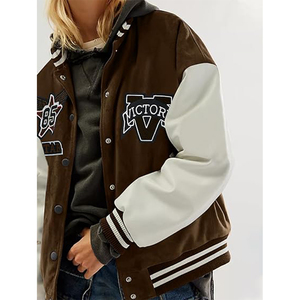 เสื้อแจ็กเก็ตเบสบอลสไตล์ขี้เกียจสำหรับผู้หญิงในฤดูใบไม้ร่วงและฤดูใบไม้ผลิเสื้อสเวตเตอร์คาร์ดิแกนทรงหลวมผ้ากำมะหยี่หนาสไตล์ย้อนยุคในแฟชั่น - Product Image 2