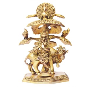 Ídolo de Lord Krishna de latón auténtico para el festival hindú inauguración de la casa y decoración étnica del hogar - Product Image 4