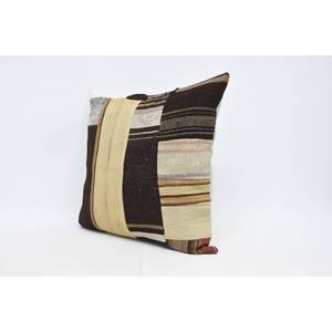 Luxury 28x28 Inch Beige Kilim Patchwork Wool Pillow <b>Fluffy</b> Floral Vintage Patterned <b>Cushion</b> for Bedding Woven Technique - Product Image 4