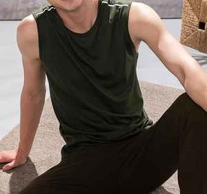 Camisetas sin mangas de entrenamiento verde oscuro para hombre, ropa activa de culturismo de verano, ropa de gimnasio lisa sin mangas, estilo de camiseta - Product Image 3