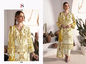 Juego de Salwar Kameez digital con estampado de algodón puro 100% elegante con Dupatta bordada y parte inferior para fiestas y ropa tradicional - Product Image 5