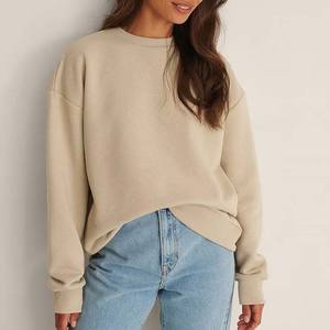 Nouvelle mode femmes coton polaire col rond sweats broderie et imprimé O cou décontracté surdimensionné femmes sweats - Product Image 1