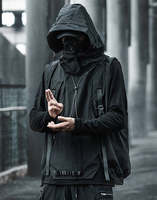 Veste tactique Techwear personnalisée pour homme |   Fabricant de gilets utilitaires noirs OEM Dark Ninja Streetwear