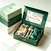 Coffret cadeau rigide magnétique à couvercle rabattable pour soins avec calage compartimenté