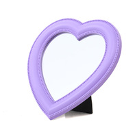 Miroir de maquillage rose en forme de cœur avec logo personnalisé Miroir de courtoisie mural de table