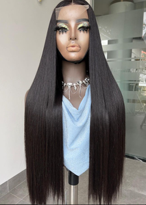 Perruques lisses et brillantes en cheveux humains, sans nœuds, colorées, droites, sur mesure, vente en gros - Product Image 1