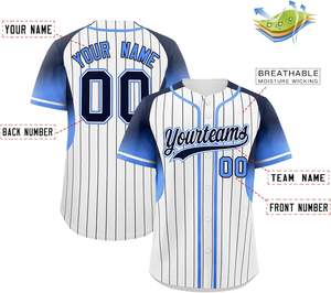 Fabricante personalizado camisetas de béisbol sublimación tela de malla diseño de botones para equipos con bordado a granel MOQ - Product Image 2