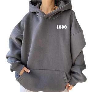 Hot Selling Oversized Women's Drop-Shoulder Hoodies Stylish <b>Sweatshirts</b> for Winter Casual Streetwear Front Logo - Product Image 4