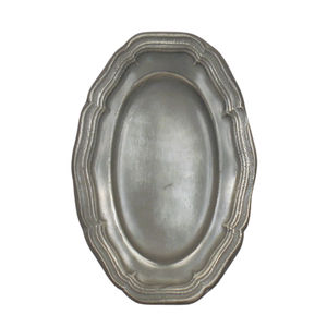 Plat de service ovale en aluminium de style vintage en gros avec bord festonné décoratif Plat en métal pour la cuisine à domicile - Product Image 1