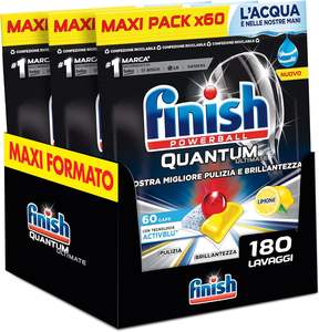 Finish, Quantum Ultimate 180 Pastillas para Lavavajillas con Tecnología Activblu, 3 Paquetes de 60 Pastillas, Limón - Product Image 4