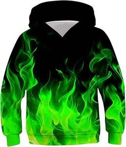 Sudadera con Capucha Bordada por Sublimación para Niños, Estilo Deportivo, Otoño, Talla Grande, Holgada, a la Moda - Product Image 1