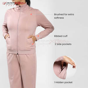 Chándal deportivo para mujer, conjunto de dos piezas de tela de poliéster para gimnasio y ropa informal, chándal de poliéster para mujer - Product Image 4