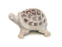 Statue Sculptée en Pierre de Granit Gaurara Tortoise, Style Nautique Fin, Petite Collection d'Art Indien, Décoration d'Intérieur