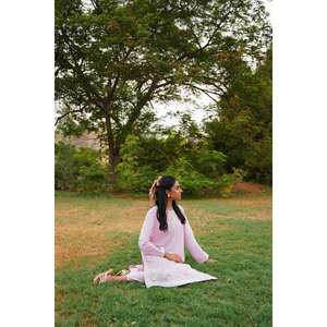 Conjunto de Dos Piezas Teñido con Hilo y Bordado KST-43486 con Cuello de Lazo y Largo por Encima de la Rodilla, Tallas XS y XXS - Product Image 3