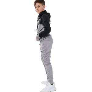 Winter Solid Pattern Windproof Breathable Zip <b>Hoodie</b> Jogger Set Kids Unisex Customized Two-Piece Fleece Tracksuit Casual Outfit - Product Image 2