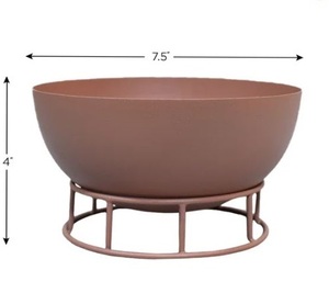 Nouveauté Bol en métal sur base en bois avec motif de points en résine Fabriqué en nacre, métal et bois pour servir des dattes et des desserts - Product Image 1