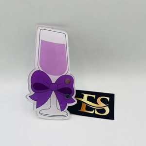 Tuile à cils en acrylique personnalisable avec aimants, motif Moch Myrtille avec nœud violet, pour vente en gros et logo personnalisé - Product Image 5