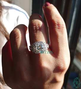 TCW – bague de fiançailles en Moissanite à coupe ronde avec diamant 2.50 - Product Image 2