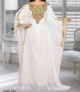 Fashion Women's Casual <b>Plus</b> <b>Size</b> Beaded Embroidery High Neck Abaya <b>Kaftan</b> Muslim Evening Party <b>Dress</b> Islamic Polyester Ankle - Product Image 3