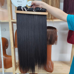 Hueso recto para color natural Extensiones de cabello súper doble dibujado de 24 pulgadas Mujeres negras Etiqueta privada Productos para el cabello de alta calidad - Product Image 2
