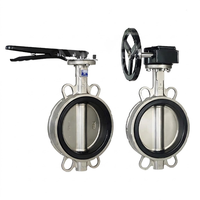 Vanne papillon à vis sans fin en acier inoxydable, structure robuste, commande de fluides industrielle professionnelle, fonctionnement facile