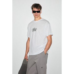 GRIMELANGE MORGES เสื้อยืดคอกลมผ้าฝ้ายออร์แกนิก 100% สำหรับผู้ชาย พิมพ์ลายซิลิโคน ทรงปกติ - Product Image 3