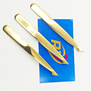 Pince à épiler de luxe personnalisée en acier inoxydable, pointe inclinée de précision, écologique, couleur or, outil de beauté et de toilettage pour salon et maison - Product Image 5