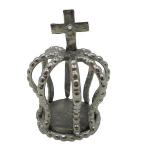 Nouvel arrivage de bougeoirs en métal gris patine design de luxe pour décoration de salon et de table faite à la main - Product Image 4