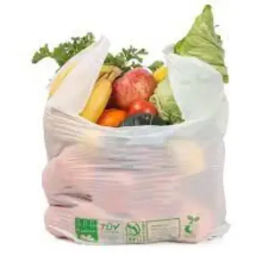 100% sacs à provisions réutilisables en amidon de maïs sacs bio PLA personnalisés pour l'épicerie et l'utilisation commerciale approvisionnement en gros - Product Image 4
