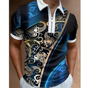 2025 verano moda hombres Vintage sólido cremallera O cuello Casual manga corta para Polo Jersey pulóver estilo inglés impreso Jerse - Product Image 6