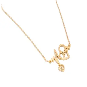 Дизайнерское ожерелье с кулоном, покрытое золотом, женское ожерелье в форме сердца, модное ожерелье в форме сердца, цепочка из сплава, 1 шт./полипропиленовый пакет