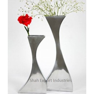 Florero martillado de Metal de diseño de tendencia para sala de estar, macetas decorativas con acabado plateado para interiores - Product Image 3