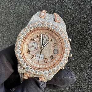 Montre de marque personnalisée Moissanite diamant glacé avec prix de gros fournisseur de l'Inde bijoux d'affaires mode pour hommes 6mm - Product Image 3