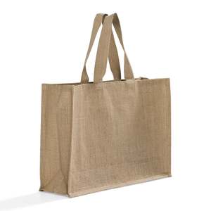 Sacs de courses en toile de jute écologiques extra larges, en matériau PP, avec longue poignée, lavables et pour usage quotidien, modèle TJ879 - Product Image 1