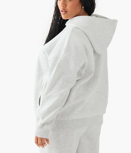 Sweats à capuche surdimensionnés pour femmes en coton épais de haute qualité DTF personnalisé logo imprimé couleur unie respirant hip hop dames capuche - Product Image 5