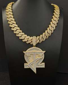 Collar Personalizado de Hip Hop para Hombre con Colgante de Cadena con Diamantes Simulados, Chapado en Dos Tonos, Nombre Personalizado, Letra, Colgante de Moissanita - Product Image 5