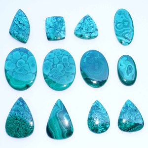 Belle Malachite Naturelle Quartz Pierres Précieuses En Vrac En Gros Mélange Forme Cabochon pour La Fabrication De Bijoux - Product Image 5