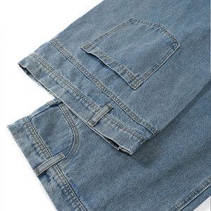 Jeans amples patchwork OEM brodés en 3D, style streetwear, pantalons en denim personnalisés, vêtements respirants pour la vente en gros et les marques privées - Product Image 5